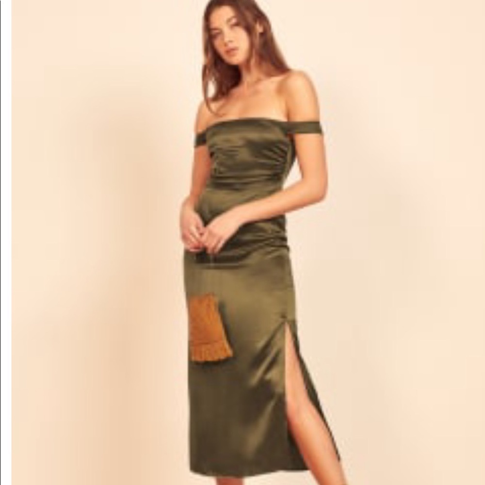 Reformation Champagne Dress Army 8